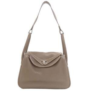 Hermes Lindy 26 Etoupe Silver Hardware Handbag Taurillon Leather Women's HERMES
